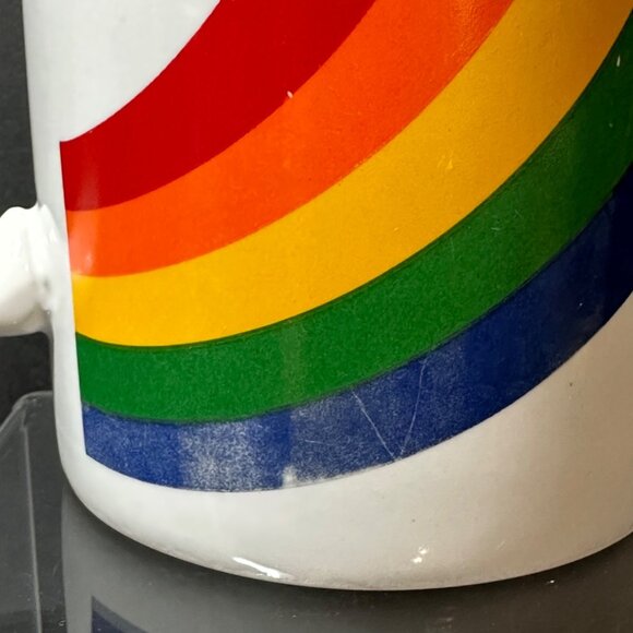 Rainbow Ceramic Mug Coffee/Tea Cup Vintage 1986 Pride FTDA Made in Korea - Picture 8 of 8